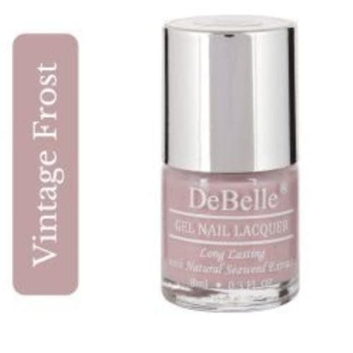 DeBelle Gel Creme Finish Nail Polish Vintage Frost (Pastel Purple), 8 Ml - Enriched With Natural Seaweed Extract, Cruelty Free, Toxic Free