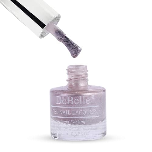 DeBelle Mermaid Collection (Chrome Finish Iridescent Nail Polish Shades) 8Ml (Little Mermaid, 8Ml (Pack Of 1)),Metallic Pearl Pink With Silver