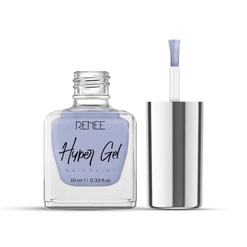 RENEE Hyper Gel Nail Paint - Baby Blue 10ml, Quick Drying, Glossy Finish, Long Lasting, Chip resisting Formula with High Shine Polish, Acetone & Paraben Free
