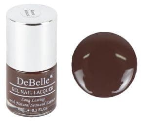 DeBelle Gel Nail Lacquer Cocoa Harvest (Dark Brown) 8ml - Enriched with natural Seaweed Extract, cruelty Free, Toxic Free Glossy Finish
