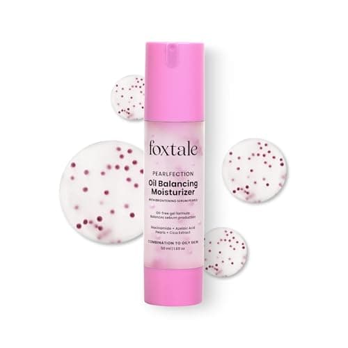 Foxtale Oil-Balancing Gel Moisturizer with Niacinamide, Azelaic Acid Pearls & Cica, 8hr Shine-Free Hydration, Lightweight, Sebum Control, For Oily & Acne-Prone Skin, 50 ml | For Men & Women