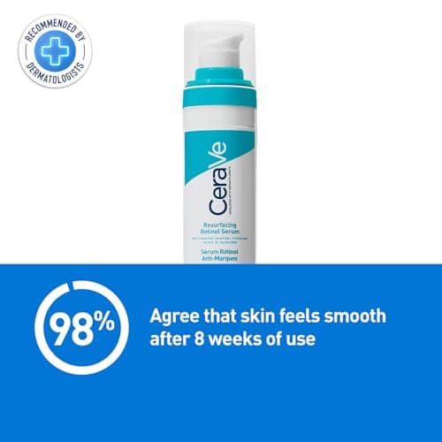 CeraVe Resurfacing Retinol Serum For Blemish-Prone Skin, Reduces Post Acne Marks & Pores, Formulated with Licorice Root Extract & Niacinamide, Non-Comedogenic, 30ml