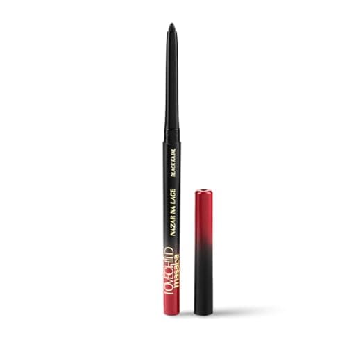 LoveChild Masaba Kajal Pencil Coal Black Matte - Smudge-proof & Waterproof, Long-lasting Deeply Pigmented Intense Black Kajal for Women, Makeup Essential (0.35g)