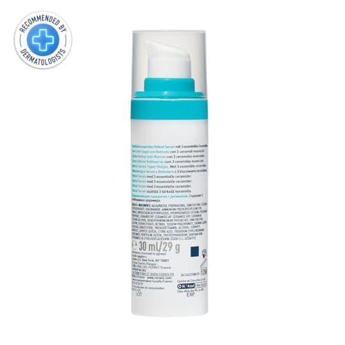 CeraVe Resurfacing Retinol Serum For Blemish-Prone Skin, Reduces Post Acne Marks & Pores, Formulated with Licorice Root Extract & Niacinamide, Non-Comedogenic, 30ml