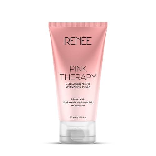 RENEE Pink Therapy Collagen Night Wrapping Face Mask | For Young, Hydrated Skin | Texture & Elasticity | Improves Skin Barrier | Hyaluronic Acid & Niacinamide Infused | 50 ml