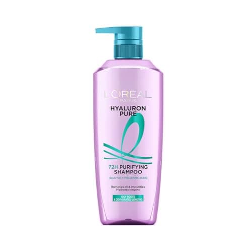 L’Oréal Paris Hyaluron Pure 72H Purifying Shampoo, For oily scalp & dry hair with salicylic and hyaluronic acid, 800 ml