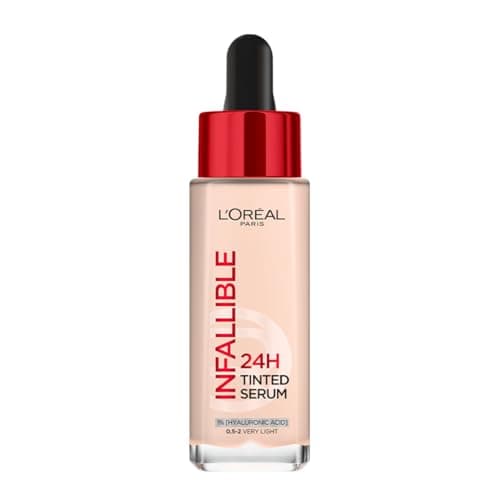 L'Oreal Paris Infallible 24H Tinted Serum Foundation, Light-Weight Coverage, Dewy & Radiant Finish, Transfer-Proof, 30Ml