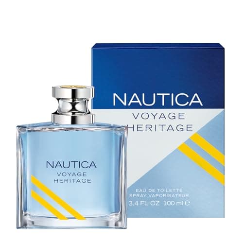 Nautica Voyage Heritage Eau de Toilette for Men | Long Lasting Fresh Woody Aromatic Fragrance | Aromatic Marine Masculine Fragrance | Warm Woody Base | Contemporary Everyday Mens Perfume Spray | Ocean Inspired Gift for Him | 100ml