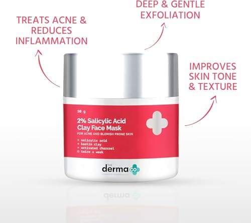 The Derma Co 2% Salicylic Acid Clay Face Mask for Men and Women for Acne & Blemish Prone Skin - 50 g(dermaco)