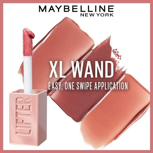 Maybelline New York Smooth And Non-sticky Lifter Gloss - Petal | Tinted Lip Gloss With Hyaluronic Acid for Hydrated & Plump Lips | Non-Sticky application | Long-lasting Fuller & Lifted Look | 5.4ml