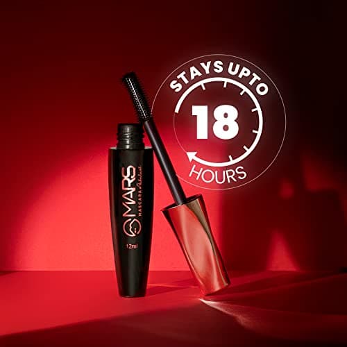 MARS Fabulash Volumizing Mascara | Up to 18 Hours Stay | Waterproof with Intense Jet Black Color (12ml) (Black)