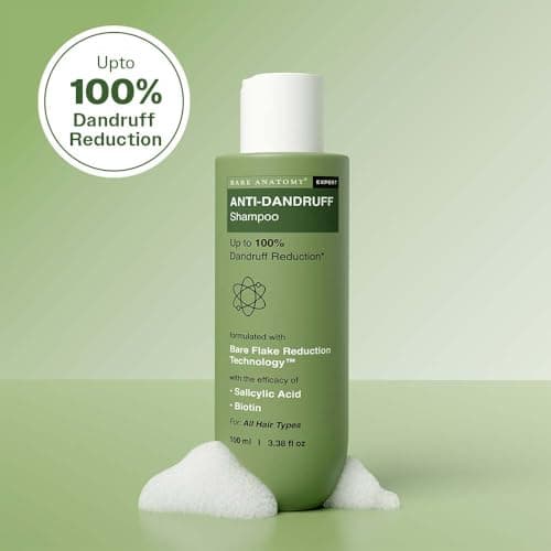 Bare Anatomy Anti-Dandruff Shampoo | Up To 100% Dandruff Reduction | ZPTO-Free | pH 5.3 | Salicylic Acid, Piroctone Olamine & Biotin | Non-Drying Formula | For Strong, Smooth Hair | Unisex | 100 ml