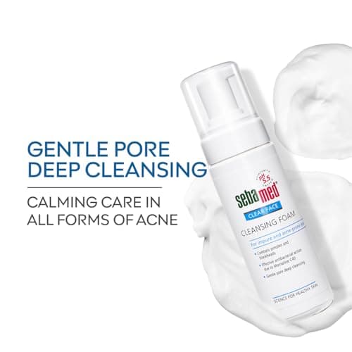 Sebamed Clear Face Cleansing Foam for Acne prone Skin 150 ml I pH 5.5 I Gentle, Effective hydrating cleanser for pimples | Face wash |men & womenl Oil Free l Clinically proven l Toxin free