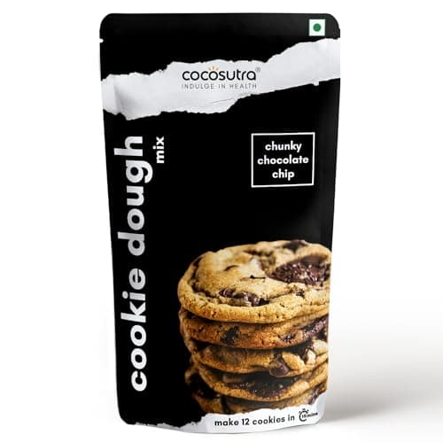 Cocosutra Cookie Dough Mix - Chunky Chocolate Chip | with natural ingredients | 3 Easy Steps for Perfect Cookies - Whisk, Scoop & Bake | Instant Baking Mix | 220 g