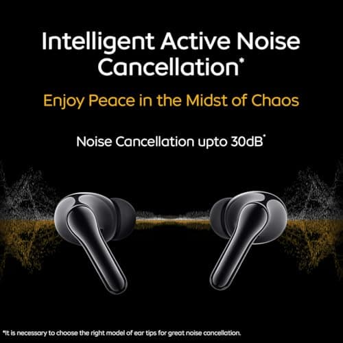 iQOO TWS 1e in-Ear Earbuds with Mic, Upto 30dB Active Noise Cancellation, Fast Charging which Takes 10 mins for 3 Hours Playtime, with Upto 42 hrs Playback time (Flame Yellow)