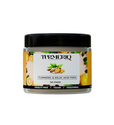 Turmeric & Kojic Acid Face Cleansing Pads for Dark Spots, Skin Brightening & Acne Removal | For Women & Men | All Skin Type | 50 Pads