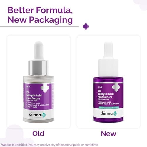 The Derma Co 2% Salicylic Acid Face Serum | Reduces acne & blackheads | Tightens pores | Exfoliates & soothes inflammation | 30 ml