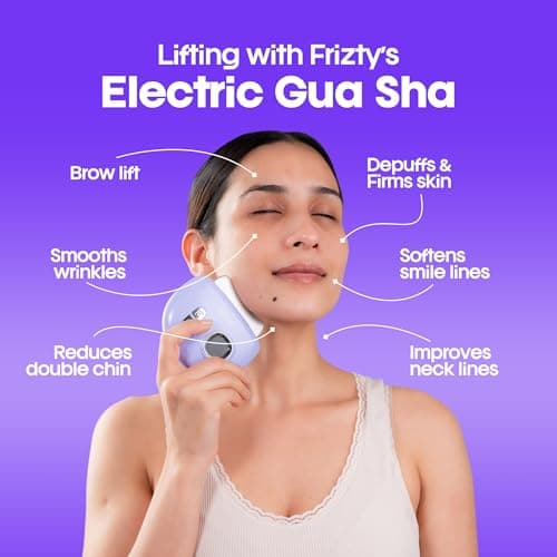 Frizty Electric Gua Sha Face Massager With 9 Modes | Red Light Therapy | Sonic Pulsation & Heat Therapy Facial Massager | Scraping Tool For Acne Control, Anti-Wrinkle & Anti Ageing
