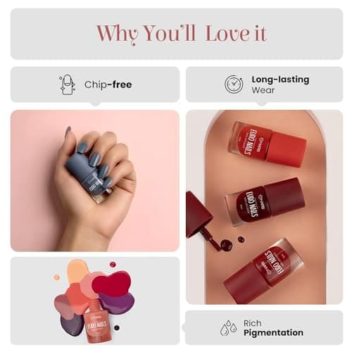 MARS EURO Nail Lacquer | Glossy Gel Finish | Rich Pigmentation | Chip Free | Quick Drying Formula | Long Lasting Nail Polish for Women (3 * 6.0 ml) (SET-03)