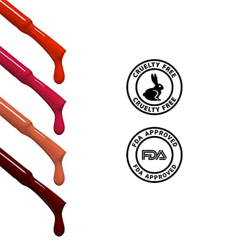 RENEE Gloss Touch Nail Paint Set of 4, Quick Drying Nail Polish, Glossy Gel Finish Nail Kit | Highly Pigmented & Long Lasting Nail Enamel, Chip Resistance 5ml Each, Gift Set for Women N03 Red Parade