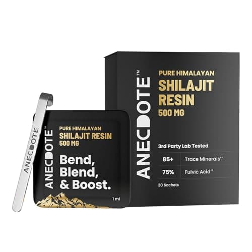 Anecdote Pure Himalayan Shilajit Resin Cards 500mg | Boosts Stamina | Increases Productivity | 75% Fulvic Acid, 85+ Trace Minerals | No Added Sugar | Pack of 30