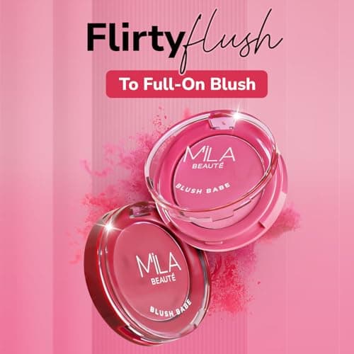 MILA BEAUTÉ Blush Babe Powder Blush | Matte Finish Long-Lasting Pigment | Easy to Blend | Non-Drying With Rosehip Oil, Jojoba Oil and Vitamin E | Shade - (Candy Pink 5g)