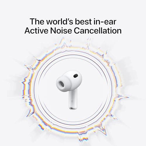Apple AirPods Pro 3 Wireless Earbuds, Active Noise Cancellation, Live Translation, Heart Rate Sensing, Bluetooth Headphones, Spatial Audio, High-Fidelity Sound, USB-C Charging