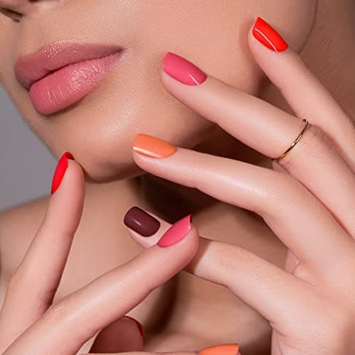 RENEE Gloss Touch Nail Paint Set of 4, Quick Drying Nail Polish, Glossy Gel Finish Nail Kit | Highly Pigmented & Long Lasting Nail Enamel, Chip Resistance 5ml Each, Gift Set for Women N03 Red Parade