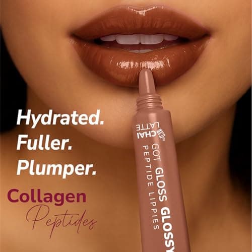 Mila Beauté Peptide Lip Gloss Balm I With SPF & Hyaluronic Acid I Plump & Fuller Lips I Hydrating & Shiny Lip Balm Non Sticky I Highly Pigmented I Soft & Nourished Lips - Chai Latte