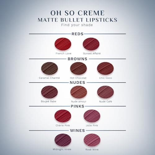 Pilgrim Oh So Crème! Bullet Lipstick | Silky-Matte Finish | Highly Pigmented and Long Lasting | Enriched with Exotic French Grape Seed Oil | (Boujeé Babe-03)