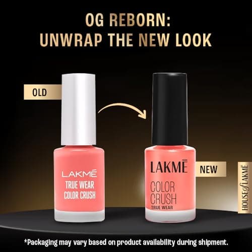 Lakme True Wear Color Crush Glossy Finish Nail Polish, Long Lasting & Vibrant Nail Paint, 404, 6Ml