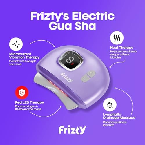 Frizty Electric Gua Sha Face Massager With 9 Modes | Red Light Therapy | Sonic Pulsation & Heat Therapy Facial Massager | Scraping Tool For Acne Control, Anti-Wrinkle & Anti Ageing