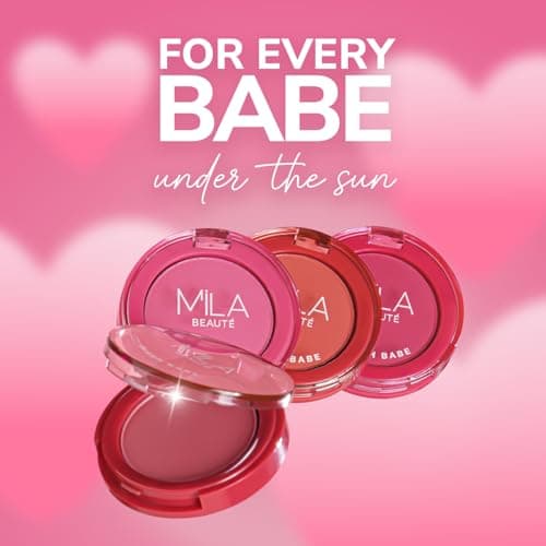 MILA BEAUTÉ Blush Babe Powder Blush | Matte Finish Long-Lasting Pigment | Easy to Blend | Non-Drying With Rosehip Oil, Jojoba Oil and Vitamin E | Shade - (Candy Pink 5g)
