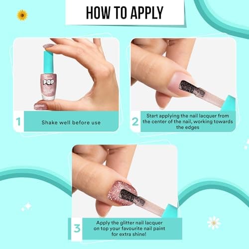 SUGAR POP Nail Lacquer Glitter Finish 02 Bling & Beyond - 10 Ml - Quick-Drying | Chip-Resistant | High On Shine | Long-Wear Formula