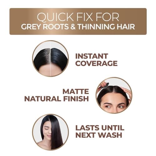 Streax Hair Root Touch Up for Grey Hair, Black – 4gm | Root Cover Up Hair Powder I Covers Grey Hair & Bald Patches | Instant Hair Colour Touch Up, Root Concealer for Natural Black Hair