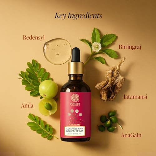 Forest Essentials Ayurvedic Hair Growth Serum | With Redensyl & Anagain | Clinically Tested to be a Natural Alternative to a Hair Transplant
