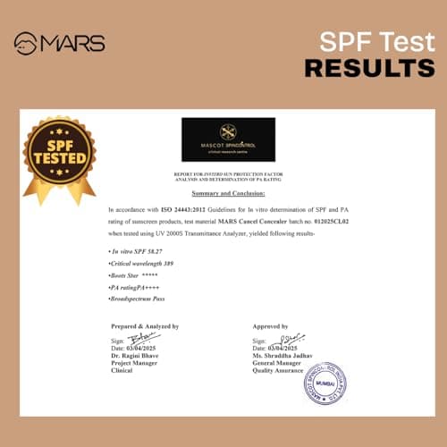 MARS SPF50 PA++++ Cancel Concealer with Radiant Natural Finish (6.0 ml) (06-HONEY GLOW) | Lightweight | Medium to High Coverage | Long-Lasting & Multi-Purpose | Crease Resistant