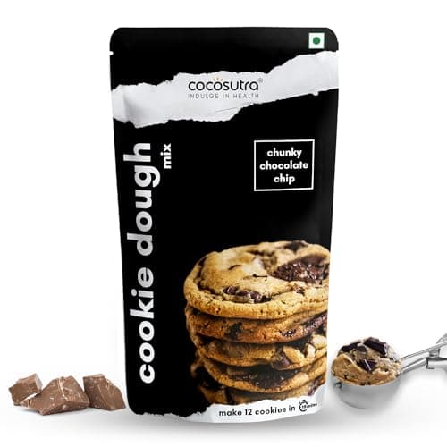 Cocosutra Cookie Dough Mix - Chunky Chocolate Chip | with natural ingredients | 3 Easy Steps for Perfect Cookies - Whisk, Scoop & Bake | Instant Baking Mix | 220 g