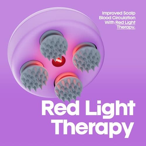 Frizty Scalp Massage | Hair Massager for Hair Growth | Head Massager | Red light for hair | 96 Silicon Kneading Points Detachable Head, Stress Relief (Lavender)