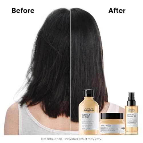L'Oreal Professionnel Absolut Repair 10-in-1 Multi-Benefit Hair Serum for Dry Frizzy Hair - 90ml | L'Oreal Serum for dry and damaged hair| Provides softness and shine | With Wheat Protein