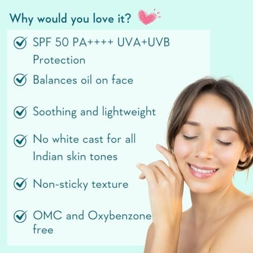 WishCare Niacinamide Oil Balance Fluid Sunscreen SPF 50 PA++++ In-Vivo Tested | 8Hrs+ SPF Protection | Lightweight, Matte & No White Cast | Sunscreen SPF 50 For Oily Skin, Sensitive, Dry & Combination Skin | For Women & Men | 50g