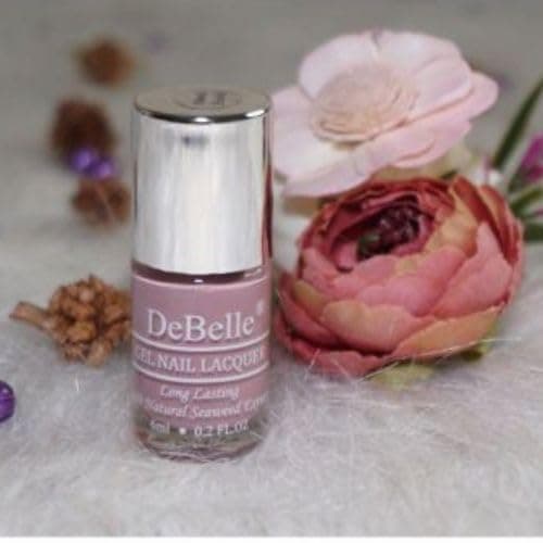 DeBelle Gel Nail Polish Blissful Elizabeth(Light Pink Mauve Nail Paint)|Non UV - Gel Finish |Chip Resistant | Seaweed Enriched Formula| Long Lasting|Cruelty and Toxic Free| 6ml