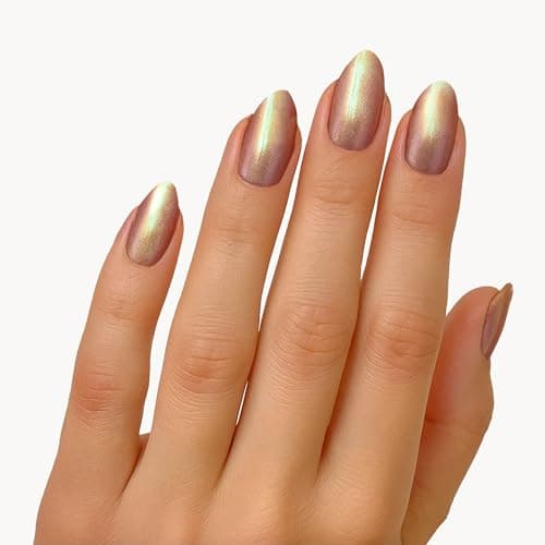 HYUE Chrome Glazed Nail Paint - 7 shades | Moonstone | 8 ml | Dual-toned | Long-lasting Shine | Color-Shifting Pigments | One Stroke Coverage | Gel Finish | Salon-like Nails | No UV Damage