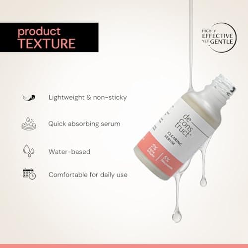 Deconstruct 5% Niacinamide Serum + 2% Alpha Arbutin Clearing Serum| Clinically Tested| Reduces Dark Spots, Pigmentation, Acne Marks & Tanning |4-in-1 Multi-Benefit |Non-Irritating |30ml