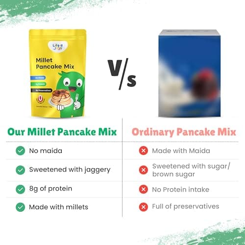 Little Joys Millet Pancake Mix | 8g Protein | Zero Refined Sugar | Chocolate Flavour | With Oats, Ragi, Jowar & Millets | No Maida, No Preservatives 150g