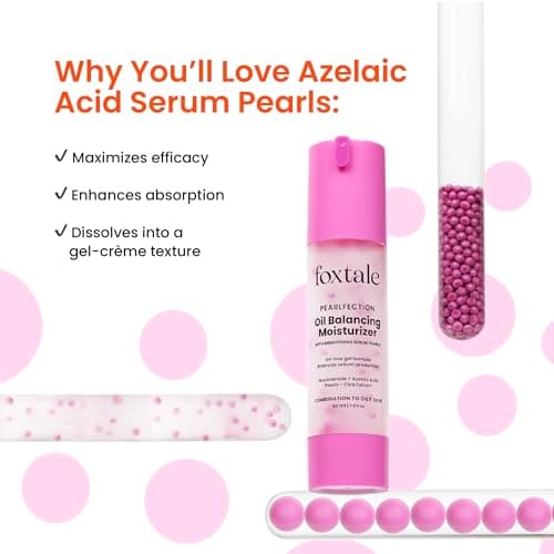 Foxtale Oil-Balancing Gel Moisturizer with Niacinamide, Azelaic Acid Pearls & Cica, 8hr Shine-Free Hydration, Lightweight, Sebum Control, For Oily & Acne-Prone Skin, 50 ml | For Men & Women