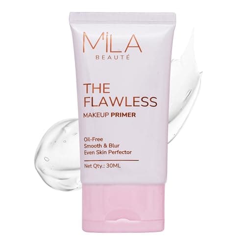 Mila Beauté Flawless Makeup Primer for Face | Oil Free Formula Enriched With Vitamin A & E | Satin Smooth Matte Finish Instantly Blurs Pores | Suitable for All Skin Types – 30ml