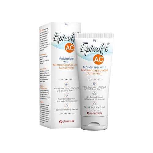 Episoft Ac Lightweight Moisturizer With Microencapsulated Sunscreen | Acne Safe | All Skin Types | Paraben & Fragrance Free | Suitable For Men & Women | 75Gm, 30 SPF