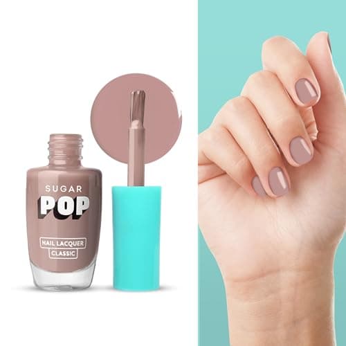 SUGAR POP Nail Lacquer 08 Silk Stockings (Cool Toned Nude) | Dries In 45 Seconds | Chip-Resistant | Glossy Finish | High Shine | Nail Polish For Women, 10 ml
