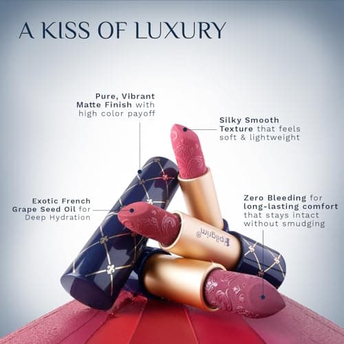 Pilgrim Oh So Crème! Bullet Lipstick | Silky-Matte Finish | Highly Pigmented and Long Lasting | Enriched with Exotic French Grape Seed Oil | (Boujeé Babe-03)